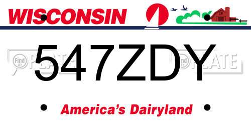 547ZDY Wisconsin License Plate