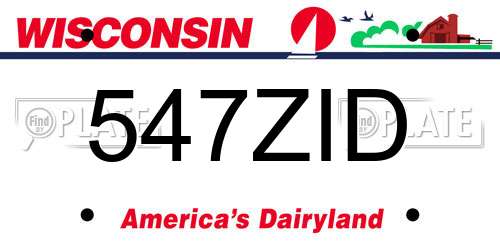 547ZID Wisconsin License Plate