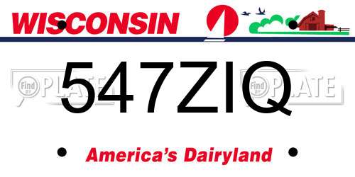 547ZIQ Wisconsin License Plate