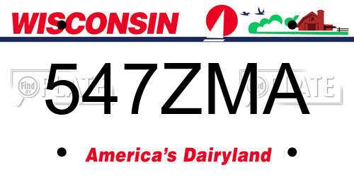 547ZMA Wisconsin License Plate