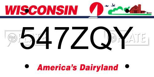 547ZQY Wisconsin License Plate