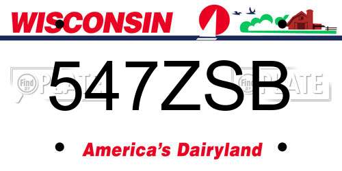 547ZSB Wisconsin License Plate