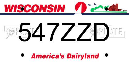 547ZZD Wisconsin License Plate