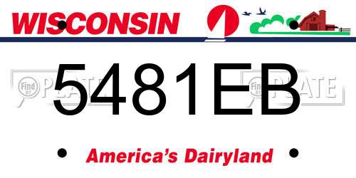 5481EB Wisconsin License Plate