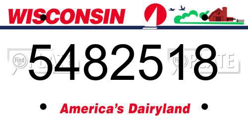 5482518 Wisconsin License Plate