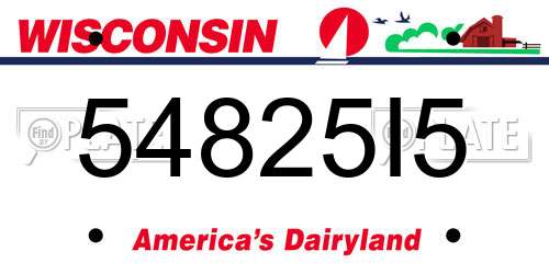 54825I5 Wisconsin License Plate