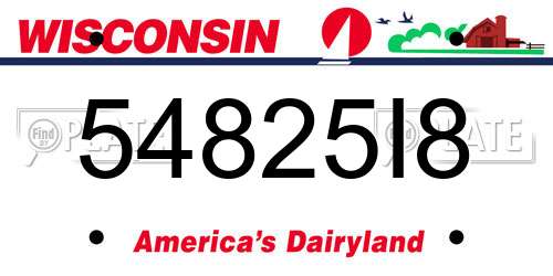 54825I8 Wisconsin License Plate