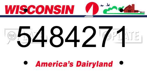 5484271 Wisconsin License Plate