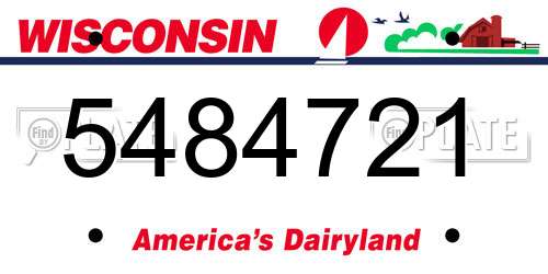 5484721 Wisconsin License Plate