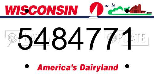 5484771 Wisconsin License Plate