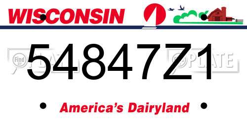 54847Z1 Wisconsin License Plate