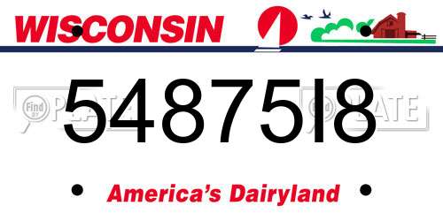 54875I8 Wisconsin License Plate