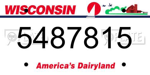 5487815 Wisconsin License Plate