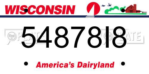 54878I8 Wisconsin License Plate