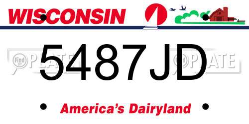 5487JD Wisconsin License Plate