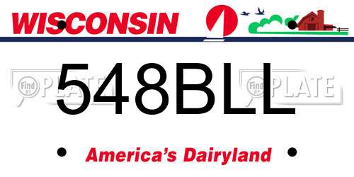 548BLL Wisconsin License Plate