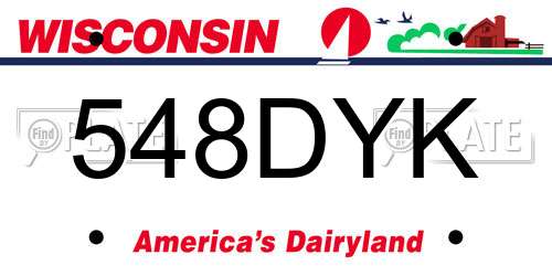 548DYK Wisconsin License Plate