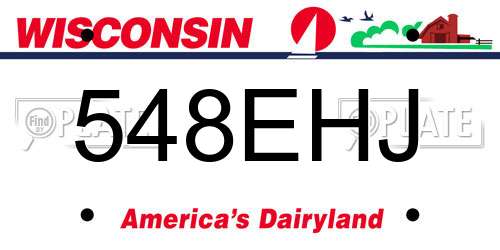 548EHJ Wisconsin License Plate