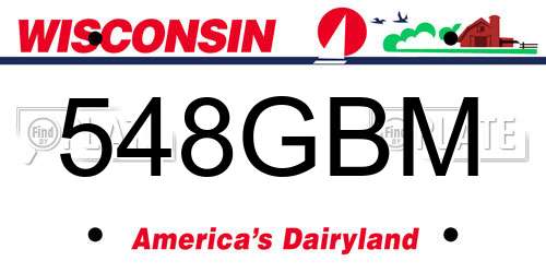 548GBM Wisconsin License Plate
