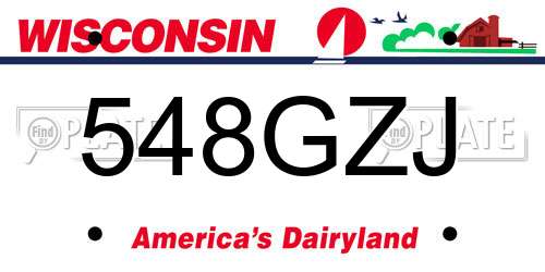 548GZJ Wisconsin License Plate