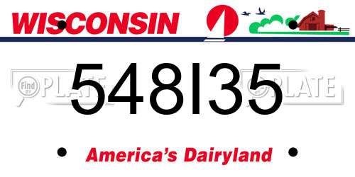 548I35 Wisconsin License Plate