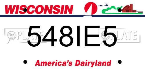 548IE5 Wisconsin License Plate