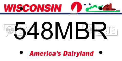 548MBR Wisconsin License Plate