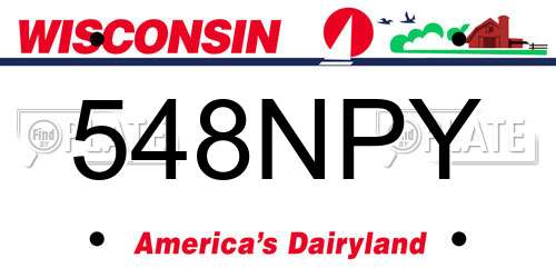 548NPY Wisconsin License Plate