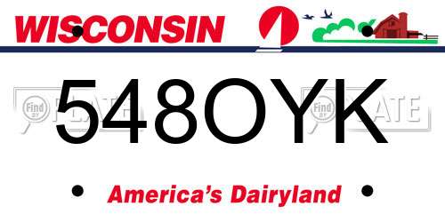 548OYK Wisconsin License Plate