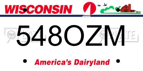 548OZM Wisconsin License Plate