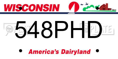 548PHD Wisconsin License Plate