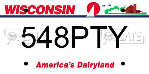 548PTY Wisconsin License Plate