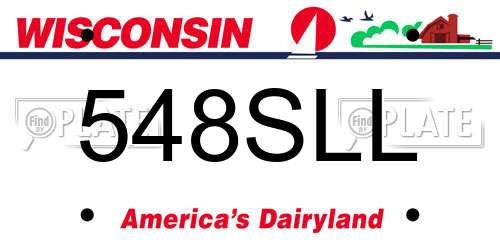 548SLL Wisconsin License Plate