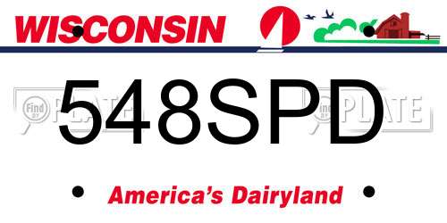 548SPD Wisconsin License Plate