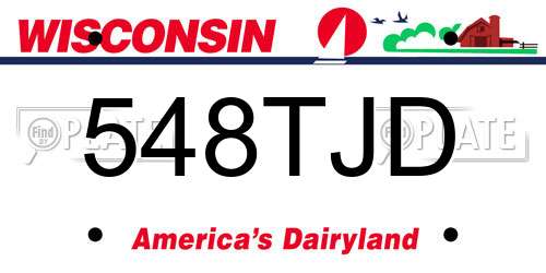 548TJD Wisconsin License Plate