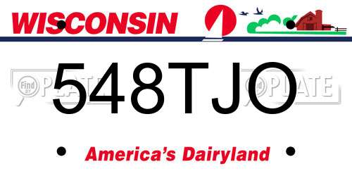 548TJO Wisconsin License Plate