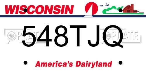 548TJQ Wisconsin License Plate