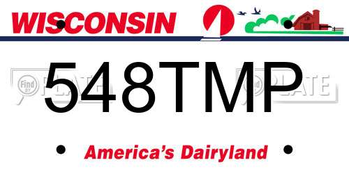 548TMP Wisconsin License Plate