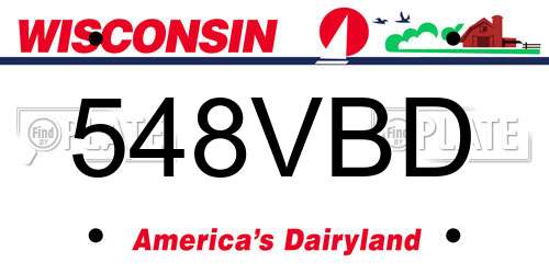 548VBD Wisconsin License Plate