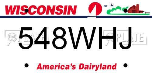 548WHJ Wisconsin License Plate