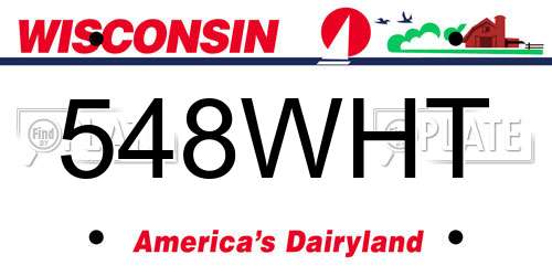 548WHT Wisconsin License Plate
