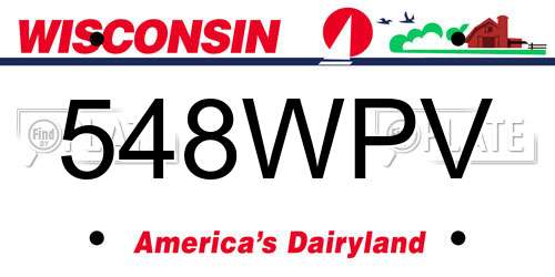548WPV Wisconsin License Plate