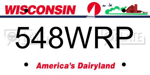 548WRP Wisconsin License Plate