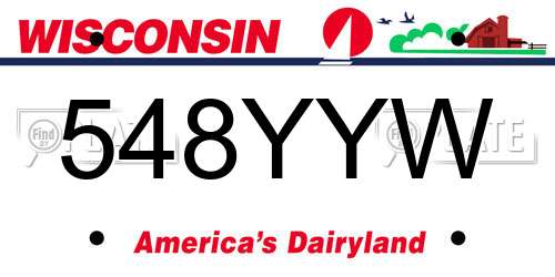 548YYW Wisconsin License Plate