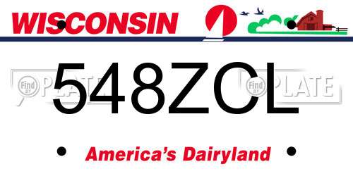 548ZCL Wisconsin License Plate
