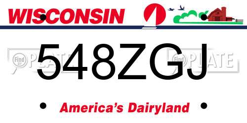 548ZGJ Wisconsin License Plate