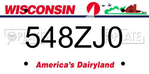 548ZJ0 Wisconsin License Plate