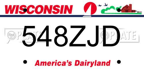 548ZJD Wisconsin License Plate