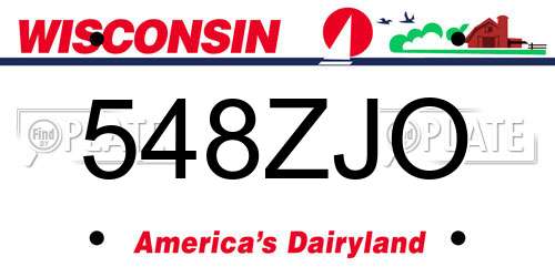 548ZJO Wisconsin License Plate