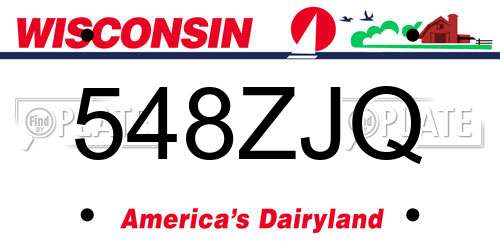 548ZJQ Wisconsin License Plate